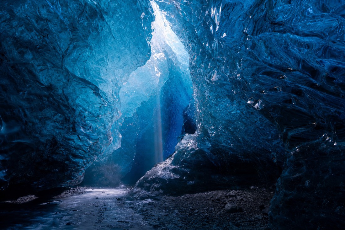 Illustration of a natural blue-ice formation